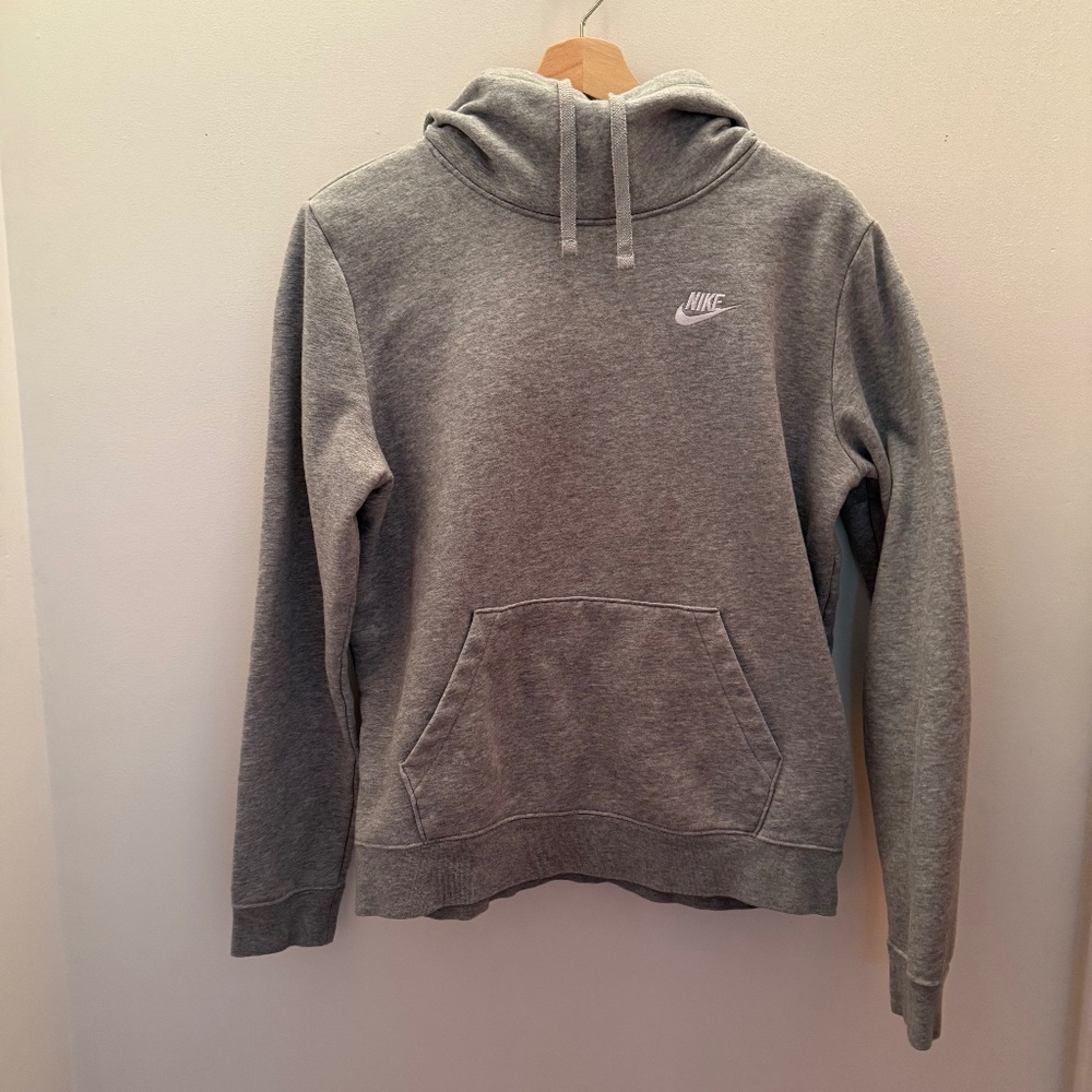 Nike grey funnel neck hoodie
